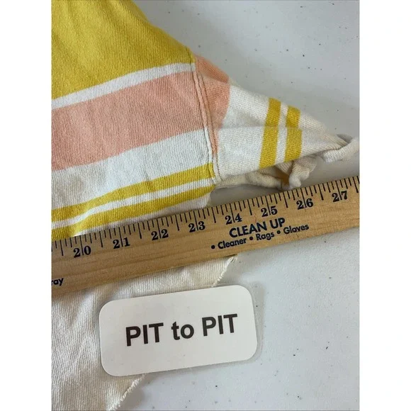 Free‎ People Movement FP Sweatshirt Women S Striped Cropped Raw Hem Boxy Casual - Picture 5 of 7